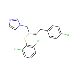 Clc1ccc(CC[C@@H](Cn2ccnc2)Sc2c(Cl)cccc2Cl)cc1 ZINC000001530973