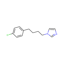 Clc1ccc(CCCCn2ccnc2)cc1 ZINC000113762117