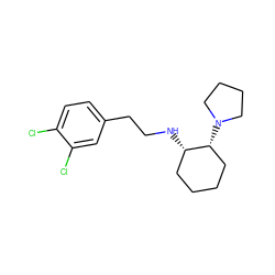 Clc1ccc(CCN[C@H]2CCCC[C@H]2N2CCCC2)cc1Cl ZINC000038349231