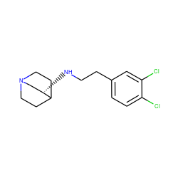 Clc1ccc(CCN[C@H]2CN3CCC2CC3)cc1Cl ZINC000022940724