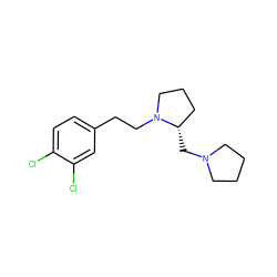 Clc1ccc(CCN2CCC[C@@H]2CN2CCCC2)cc1Cl ZINC000022935739