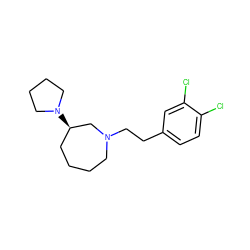 Clc1ccc(CCN2CCCC[C@@H](N3CCCC3)C2)cc1Cl ZINC000022935725