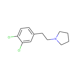 Clc1ccc(CCN2CCCC2)cc1Cl ZINC000013734116