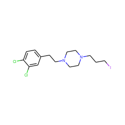 Clc1ccc(CCN2CCN(CCCI)CC2)cc1Cl ZINC000022925001