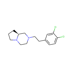 Clc1ccc(CCN2CCN3CCC[C@H]3C2)cc1Cl ZINC000022940714