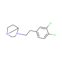 Clc1ccc(CCN2CCN3CCC2CC3)cc1Cl ZINC000022451260