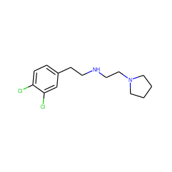 Clc1ccc(CCNCCN2CCCC2)cc1Cl ZINC000019364458