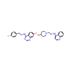 Clc1ccc(CCNc2ncnc3cc(OCC4CCN(CCNc5ccnc6ccccc56)CC4)ccc23)cc1 ZINC001772627967