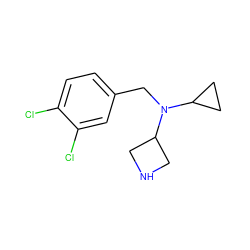 Clc1ccc(CN(C2CC2)C2CNC2)cc1Cl ZINC000299822478