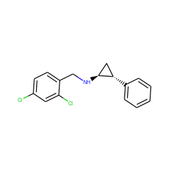 Clc1ccc(CN[C@H]2C[C@@H]2c2ccccc2)c(Cl)c1 ZINC000109941402