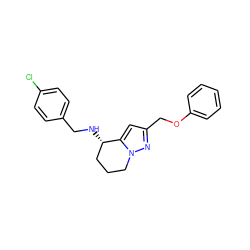 Clc1ccc(CN[C@H]2CCCn3nc(COc4ccccc4)cc32)cc1 ZINC000299839462