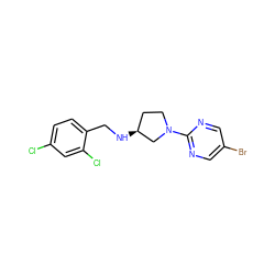 Clc1ccc(CN[C@H]2CCN(c3ncc(Br)cn3)C2)c(Cl)c1 ZINC000035999346