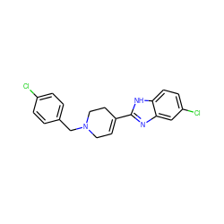 Clc1ccc(CN2CC=C(c3nc4cc(Cl)ccc4[nH]3)CC2)cc1 ZINC000026286887