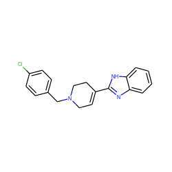 Clc1ccc(CN2CC=C(c3nc4ccccc4[nH]3)CC2)cc1 ZINC000026279404