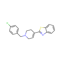 Clc1ccc(CN2CC=C(c3nc4ccccc4s3)CC2)cc1 ZINC000026289465