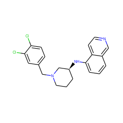 Clc1ccc(CN2CCC[C@H](Nc3cccc4cnccc34)C2)cc1Cl ZINC000114340111