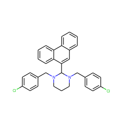 Clc1ccc(CN2CCCN(Cc3ccc(Cl)cc3)C2c2cc3ccccc3c3ccccc23)cc1 ZINC000019319578