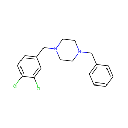 Clc1ccc(CN2CCN(Cc3ccccc3)CC2)cc1Cl ZINC000019536811