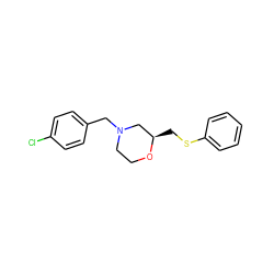 Clc1ccc(CN2CCO[C@H](CSc3ccccc3)C2)cc1 ZINC000653709172