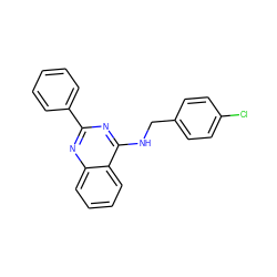 Clc1ccc(CNc2nc(-c3ccccc3)nc3ccccc23)cc1 ZINC000003339892