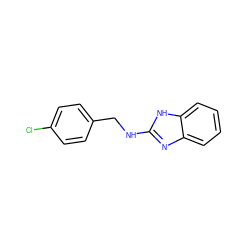 Clc1ccc(CNc2nc3ccccc3[nH]2)cc1 ZINC000008701365