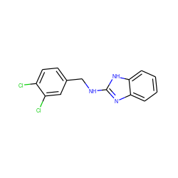 Clc1ccc(CNc2nc3ccccc3[nH]2)cc1Cl ZINC000001302121