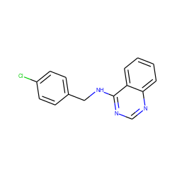 Clc1ccc(CNc2ncnc3ccccc23)cc1 ZINC000013476433