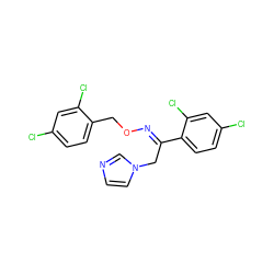 Clc1ccc(CO/N=C(\Cn2ccnc2)c2ccc(Cl)cc2Cl)c(Cl)c1 ZINC000003873295