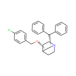 Clc1ccc(CO[C@H]2C3CCN(CC3)[C@H]2C(c2ccccc2)c2ccccc2)cc1 ZINC000001534341