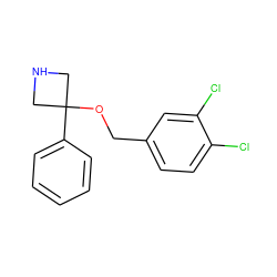 Clc1ccc(COC2(c3ccccc3)CNC2)cc1Cl ZINC000096924138