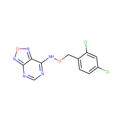 Clc1ccc(CONc2ncnc3nonc23)c(Cl)c1 ZINC000013115233