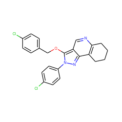 Clc1ccc(COc2c3cnc4c(c3nn2-c2ccc(Cl)cc2)CCCC4)cc1 ZINC000066078323