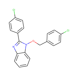 Clc1ccc(COn2c(-c3ccc(Cl)cc3)nc3ccccc32)cc1 ZINC000003052862