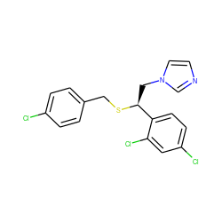 Clc1ccc(CS[C@@H](Cn2ccnc2)c2ccc(Cl)cc2Cl)cc1 ZINC000003873371