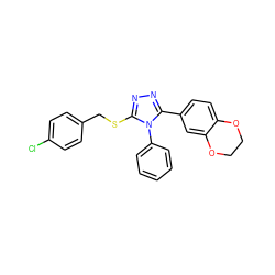 Clc1ccc(CSc2nnc(-c3ccc4c(c3)OCCO4)n2-c2ccccc2)cc1 ZINC000072120381