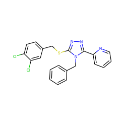 Clc1ccc(CSc2nnc(-c3ccccn3)n2Cc2ccccc2)cc1Cl ZINC000066138815