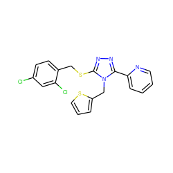 Clc1ccc(CSc2nnc(-c3ccccn3)n2Cc2cccs2)c(Cl)c1 ZINC000066167354