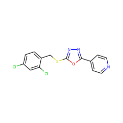 Clc1ccc(CSc2nnc(-c3ccncc3)o2)c(Cl)c1 ZINC000000527284