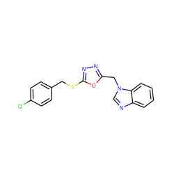 Clc1ccc(CSc2nnc(Cn3cnc4ccccc43)o2)cc1 ZINC000000877638