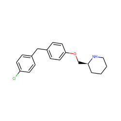 Clc1ccc(Cc2ccc(OC[C@@H]3CCCCN3)cc2)cc1 ZINC000049784578