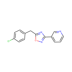 Clc1ccc(Cc2nc(-c3cccnc3)no2)cc1 ZINC000000280522