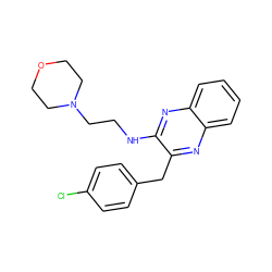 Clc1ccc(Cc2nc3ccccc3nc2NCCN2CCOCC2)cc1 ZINC000028572534