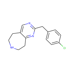 Clc1ccc(Cc2ncc3c(n2)CCNCC3)cc1 ZINC000071331664