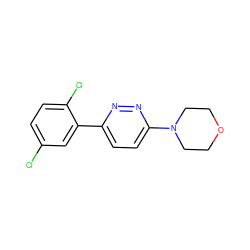 Clc1ccc(Cl)c(-c2ccc(N3CCOCC3)nn2)c1 ZINC000045364255