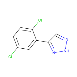 Clc1ccc(Cl)c(-c2cn[nH]n2)c1 ZINC000095560470