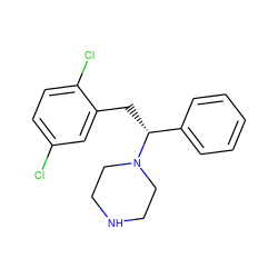 Clc1ccc(Cl)c(C[C@H](c2ccccc2)N2CCNCC2)c1 ZINC000036093221