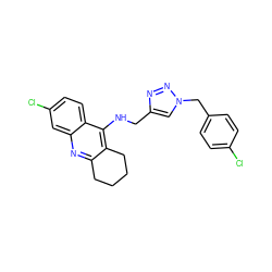 Clc1ccc(Cn2cc(CNc3c4c(nc5cc(Cl)ccc35)CCCC4)nn2)cc1 ZINC001772631681