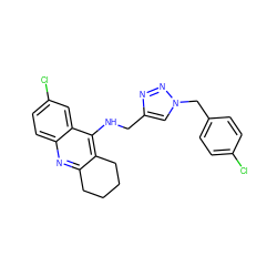 Clc1ccc(Cn2cc(CNc3c4c(nc5ccc(Cl)cc35)CCCC4)nn2)cc1 ZINC001772609091