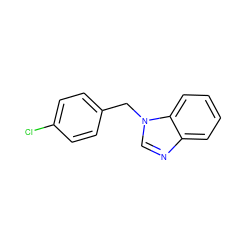 Clc1ccc(Cn2cnc3ccccc32)cc1 ZINC000000388851