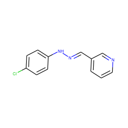 Clc1ccc(N/N=C/c2cccnc2)cc1 ZINC000005158588